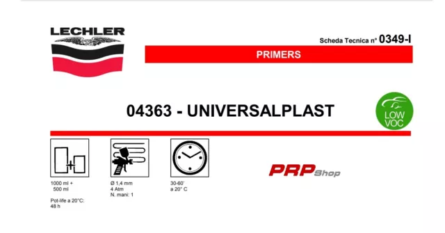 Ancorante Per Plastica Lechler 04363 Universalplast Primer + 00163 induritore 2