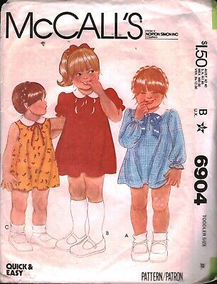 6904 Vintage Mccalls Cartamodello Ragazze Svasato Pullover Abito 1970s Bambino 2