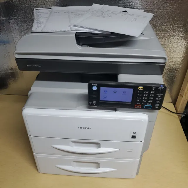 SEE NOTES Ricoh Aficio MP301SPF Multifunction Monochrome Laser Printer All-in-On