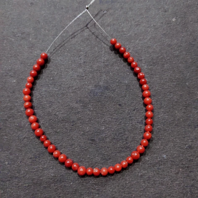 Perles De Corail Rouge Méditerranéen 100% Naturel - Lot De +25 Perles - 21 Carats - Inde - Neuf Sans Emballage