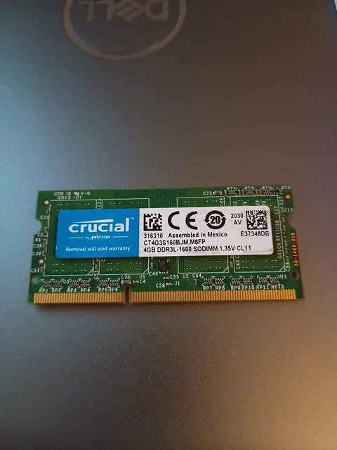 Barrette De RAM DDR3L SODIMM 4GB Ou 8GB 1066MHz PC3L-8500 1.35V Pour PC Portable - Crucial