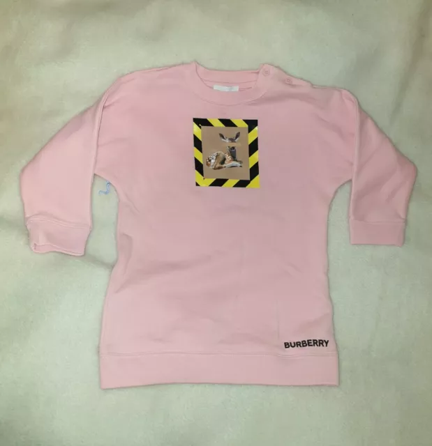 Burberry Baby Mädchen Kleinkind rosa Pullover Größe 18m/86cm gebraucht einmal UVP £210 atemberaubend 2