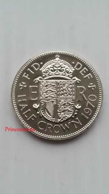 Gb Royal Mint 1970*Unc*Last Issued Elizabeth Ii Proof Half Crown Coin