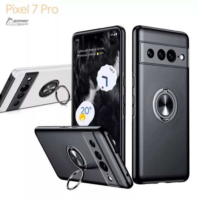 For Google Pixel 6a Case Ring Kickstand Armor Phone Cover with Screen  Protector