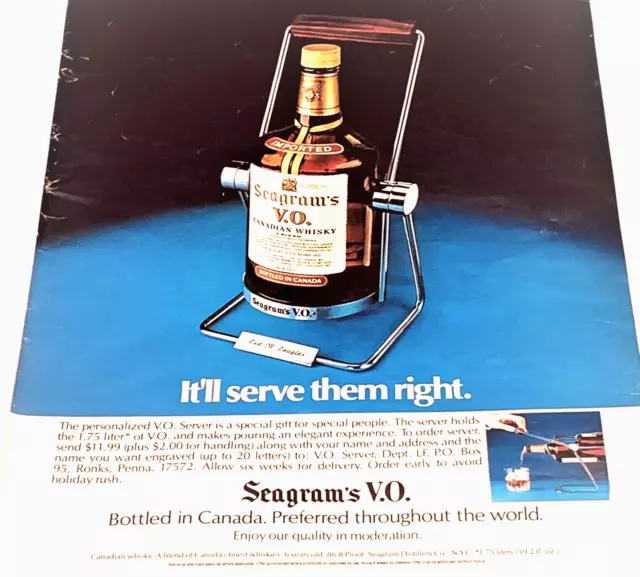 1937 Seagram's V.O. Canadian Whiskey Golf Clubs Vintage Print Ad 30784