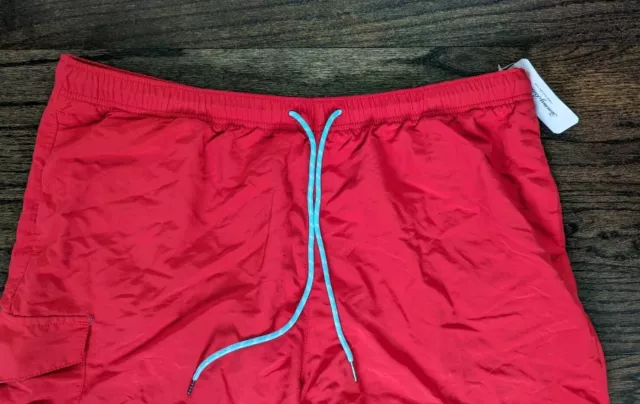 Mens Tommy Bahama Naples Cargo Lined Swim Trunks Red Sz XL 6" inseam 2