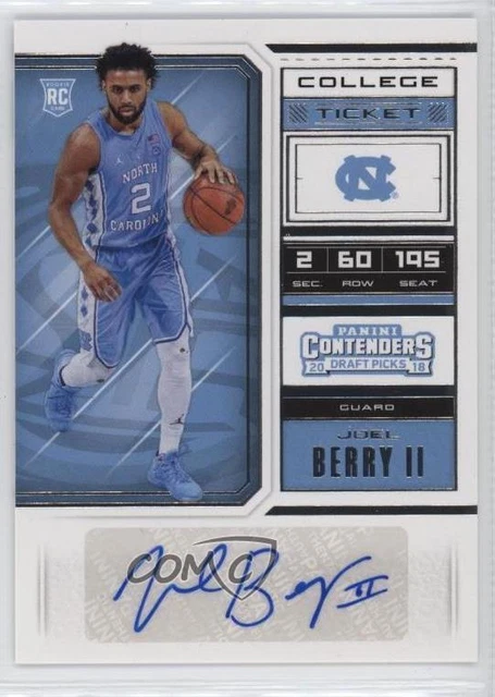 2018 Panini Contenders Draft Picks College Ticket Joel Berry II #104 Auto