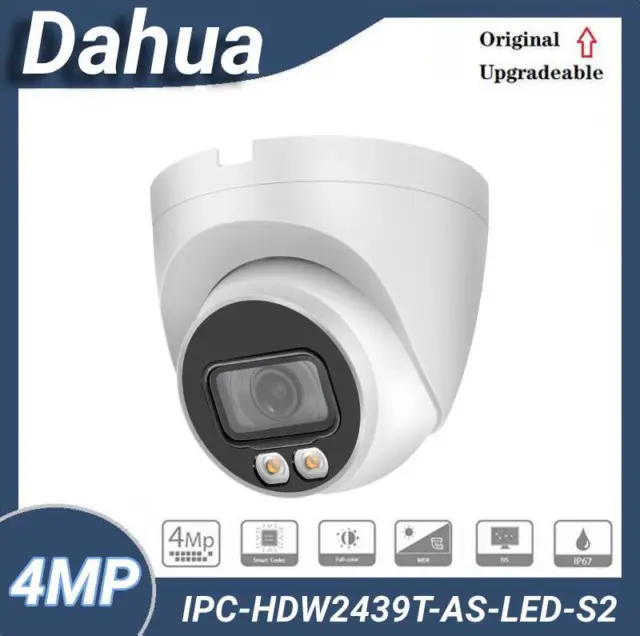 Telecamera di rete Dahua IPC-HDW2439T-AS-LED-S2 4MP POE full color focale fissa