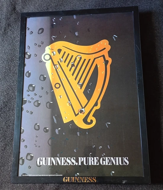 GUINESS FRAME WITH Large Doudle Sided Laminated Guinness Poster £10.79 ...