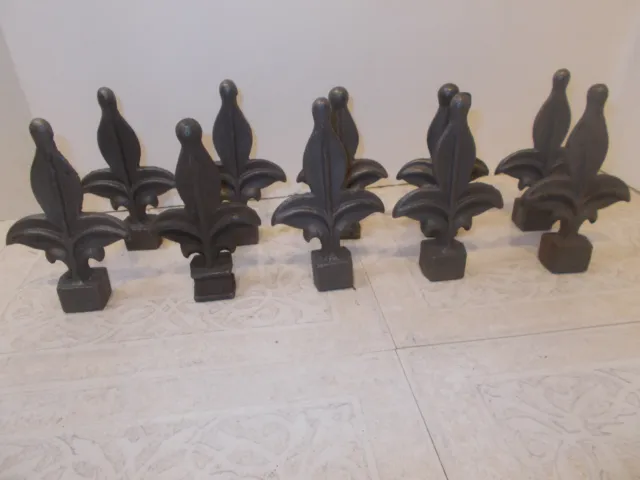 10 Cast Iron Finials 3/4" Fleur De Lis Topper for Wrought Iron Fence 5"