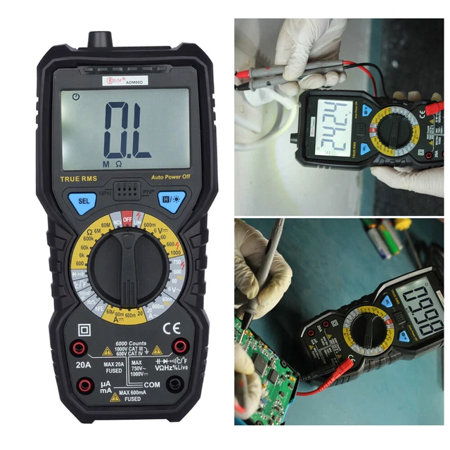 Proster Multimetro Digitale 6000 Conta 10A 600V TRMS Auto Range con