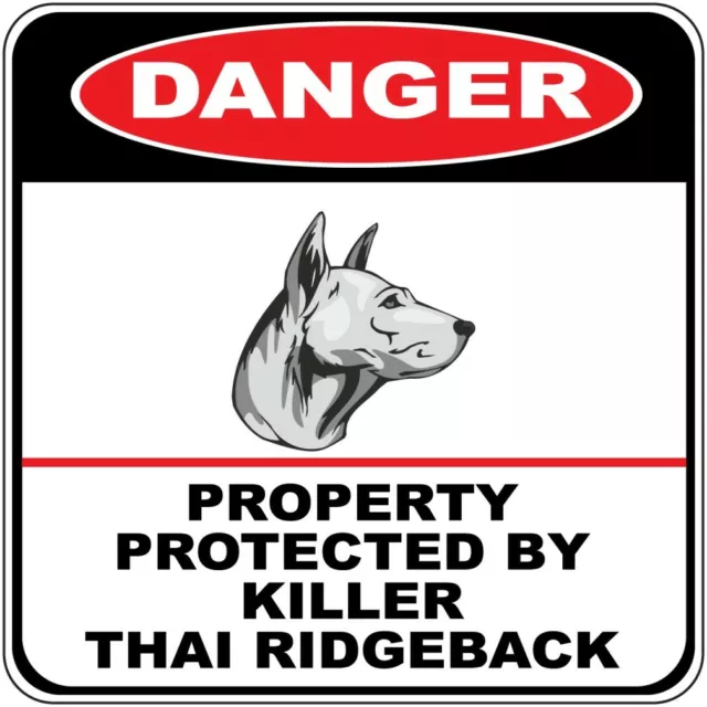 Yellow Crossing Sign Danger Protected Killer Thai Ridgeback Dog Cross Xing Metal
