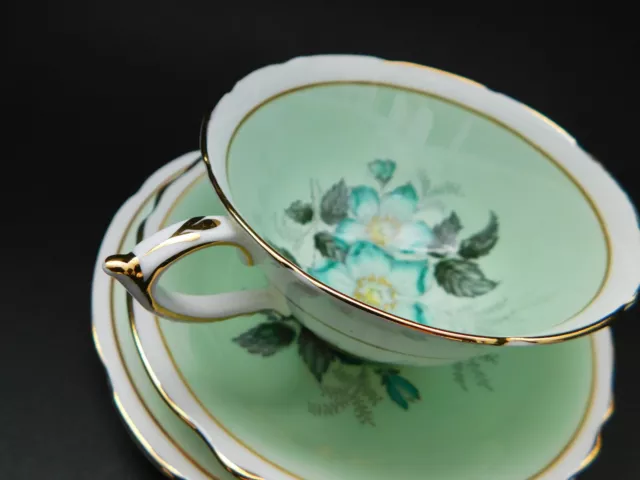 Vintage Paragon Floral China Trio Cup Saucer Plate By Appointment Queen Mary 3