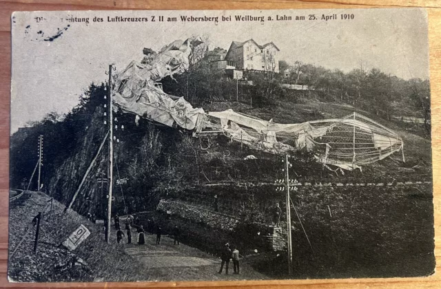 AK Weilburg an der Lahn - Vernichtung Luftkreuzer Zeppelin II / Luftschiff LZ 5