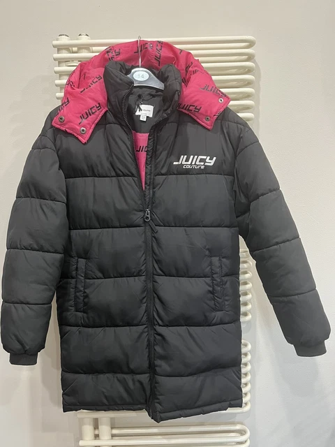 JUICY COUTURE DESIGNER Girls Long Length Puffer Jacket coat Black Age 10 11 Vgc 14.99 PicClick UK