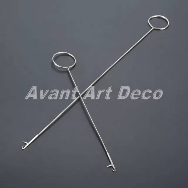 2Pcs/Set Stainless Steel Sewing Loop Turner Hoop Latch-hook End 10.43"/7.09"