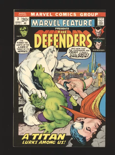 Marvel Feature # 3 - 3rd Defenders, 1st Hulk vs. Xemnu VF+ Cond.