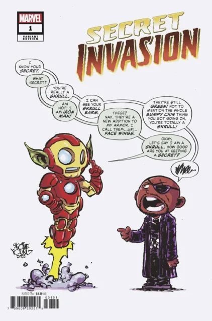 Secret Invasion #1 Skottie Young Variant Nm Skrulls Nick Fury Iron Man Avengers