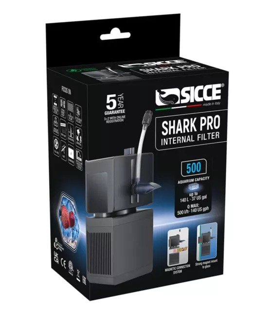 Sicce Shark Pro 500 Filtro Completo Interno per Acquari fino a 140 Litri