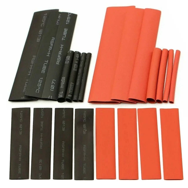 Set di tubi termoretraibili di alta qualità 560 pz taglie assortite rosso e ner