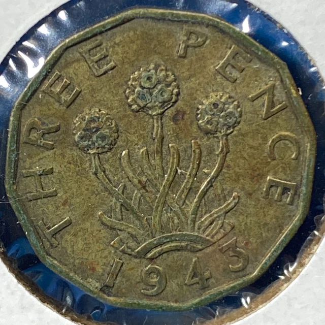 1943 Great Britain 3 Pence, George VI, KM# 849 (70082)