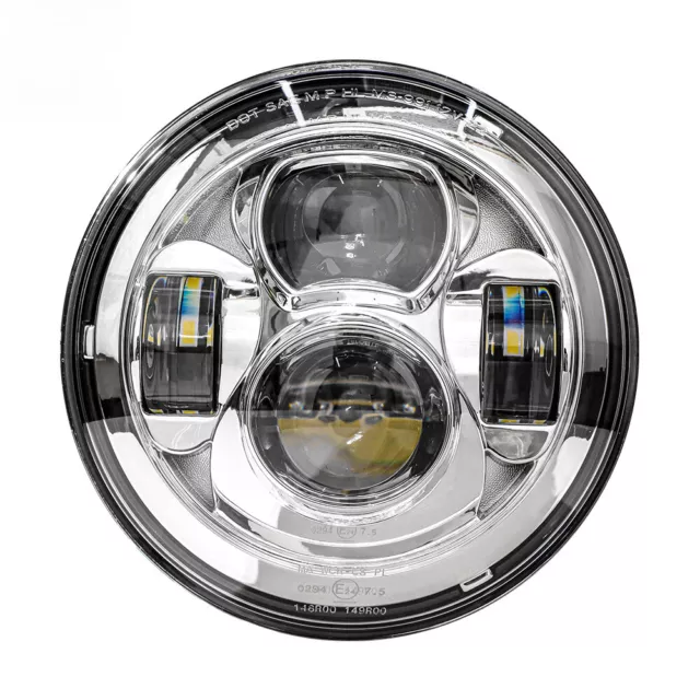 Chrom LED SCHEINWERFER 7 Zoll 84W für Harley Davidson Street Glide Road King