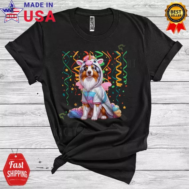 Australian Shepherd  Unicorn, Cute Australian Shepherd  Wearing Unicorn T-Shirt