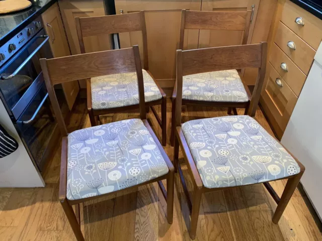 Vintage Mid Century Teak Dining Chairs x 4