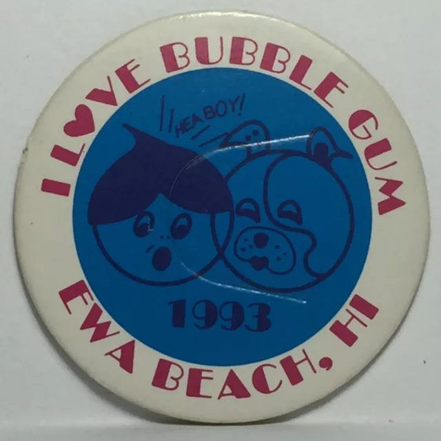 Vintage Pog / Milk Cap * I Love Bubble Gum EWA Beach Hawaii * Bin28