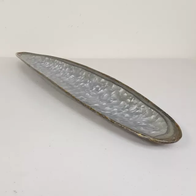 Galvanized Metal Long Oblong Bowl Tray Centerpiece Country Farmhouse Decor 3