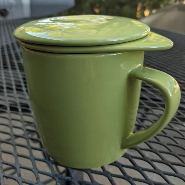 FORLIFE Ceramic Tea Infuser 14 oz Mug Cup with Lid - Green.