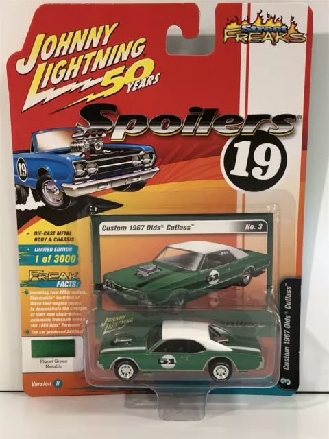 Custom 1967 Olds Cutlass Planet Green Metallic 1:64  Johnny Lightning JLSF013B