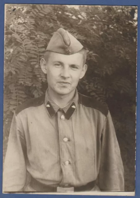 Portrait of Young Handsome Military Guy in uniform Soviet Vintage Photo USSR