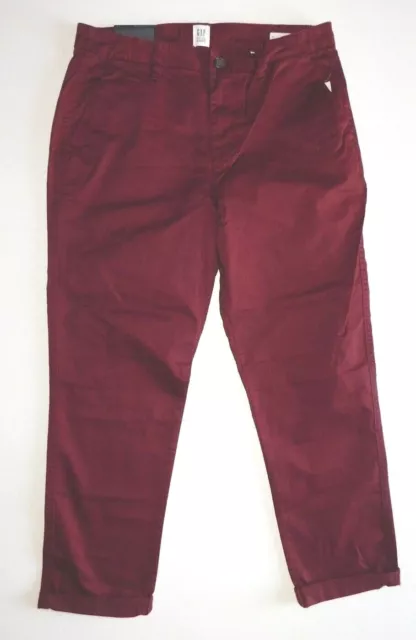 CHINO PANTS--GAP--WOMEN'S MAROON Girlfriend Stretch--Sizes 0 & 4--BRAND NEW  $21.99 - PicClick