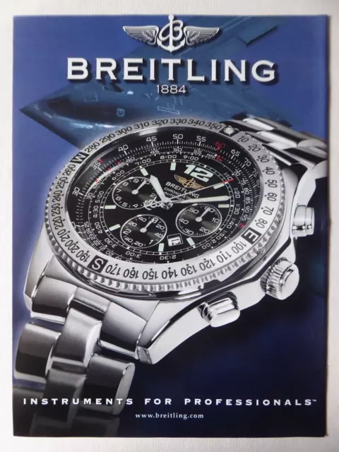 1/2002 Pub Watch Breitling Watch Chronometer Automatic Northrop Watch B-2 Bomber Ad