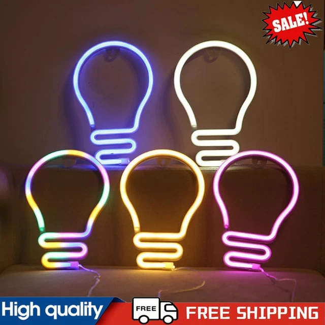 LIGHT BULB LED Neon Light Colorful Neon Sign Wall Hanging Decoration ...
