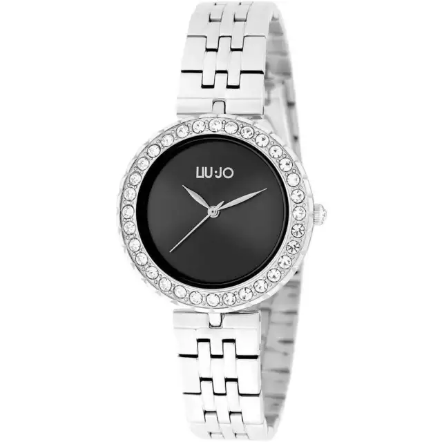 Orologio Donna Liu Jo Crystal Chic TLJ1704 Acciaio Quadrante Nero con Zirconi