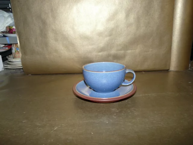 denby juice tea cup and saucer berry blue