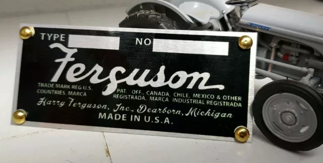 Ferguson Implement 1948-53 USA Plough ID Identification Metal Chassis Plate