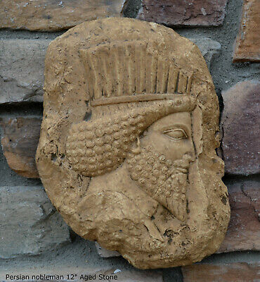 Assyrian Relief head of a Persian nobleman Persian Persepolis wall plaque 12"