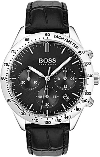 Hugo Boss 1513579 Men's Talent Black Leather Strap Quartz Chronograph Watch