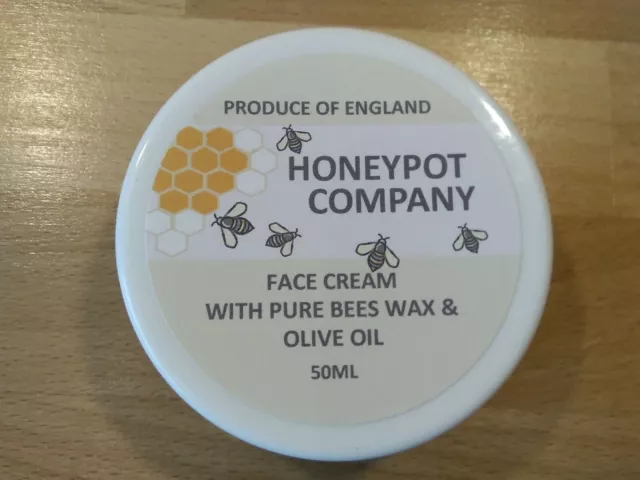 Natural Intensive Moisturising Face Cream with pure Beeswax, Olive Oil & Vit. E