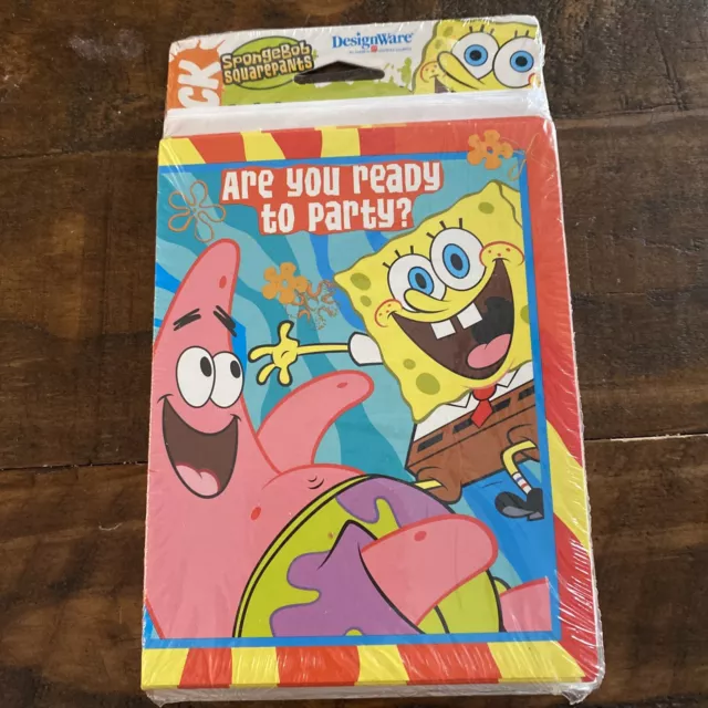SPONGEBOB SQUAREPANTS Buddies INVITATIONS and THANK YOUS  8ct ea. Party Supplies