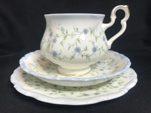 Lovely Royal Albert Bone China Tea Set Trio in the "Caroline" Pattern