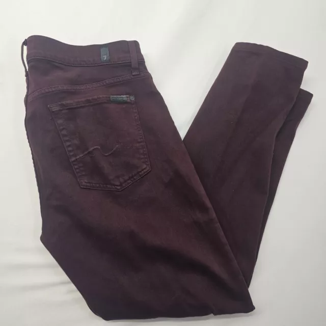 7 For All Mankind Pair Slimmy Purple Denim Jeans Mens 34x33 Slim Fit Straight