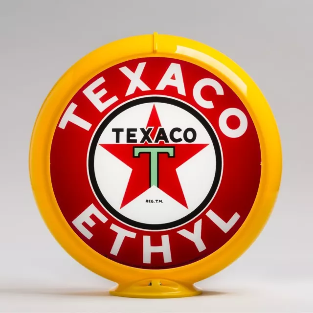 Texaco Ethyl Gas Pump Globe 13.5" in Yellow Plastic Body (G194) FREE US SHIPPING