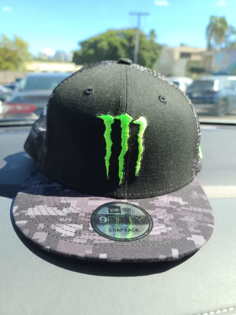 NEW ERA 9FIFTY Monster Energy drink logo black embroidered SNAPBACK ...