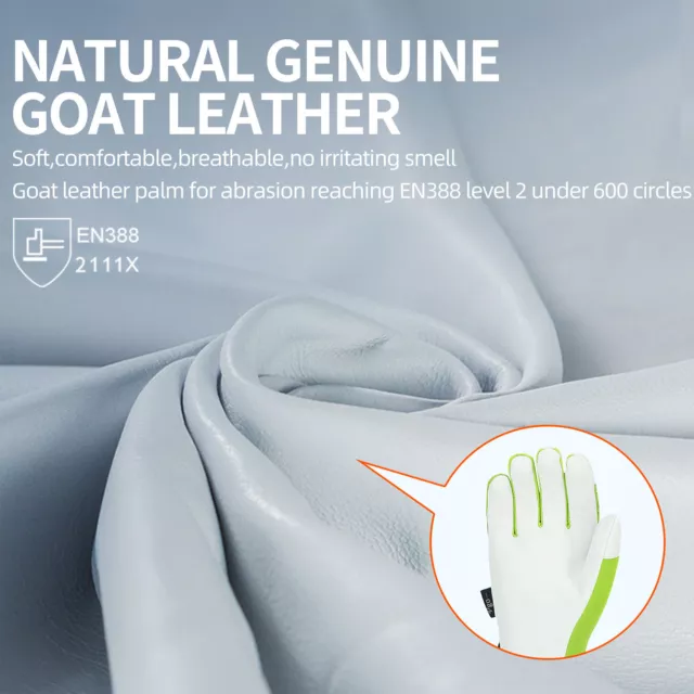 Vgo1Pair Goat Leather Gardening Work Gloves Ladies,Thorn Proof,Anti-Slip(GA7444) 2