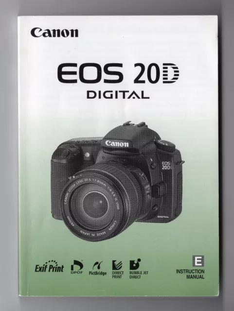 Canon EOS 20D Digital Camera Instruction Book / Manual / User Guide In English