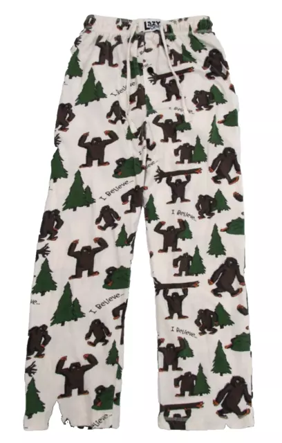 Lazy One Big Foot Pajama Pants Adult Small Drawstring Pockets Graphic PJ Lounge